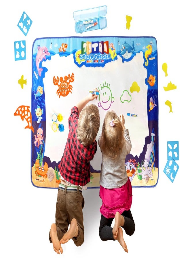 Tytan Tiles Under The Sea Doodle Mat, Self-Cleaning Mat, Water-Powered Magic Pens, Colors Disappear After 5-10 Minutes, Endless Doodling & Fun, Foldable, Creative Play, Imagination, Ages 3 and Up - Image 2